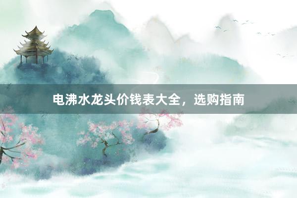电沸水龙头价钱表大全，选购指南